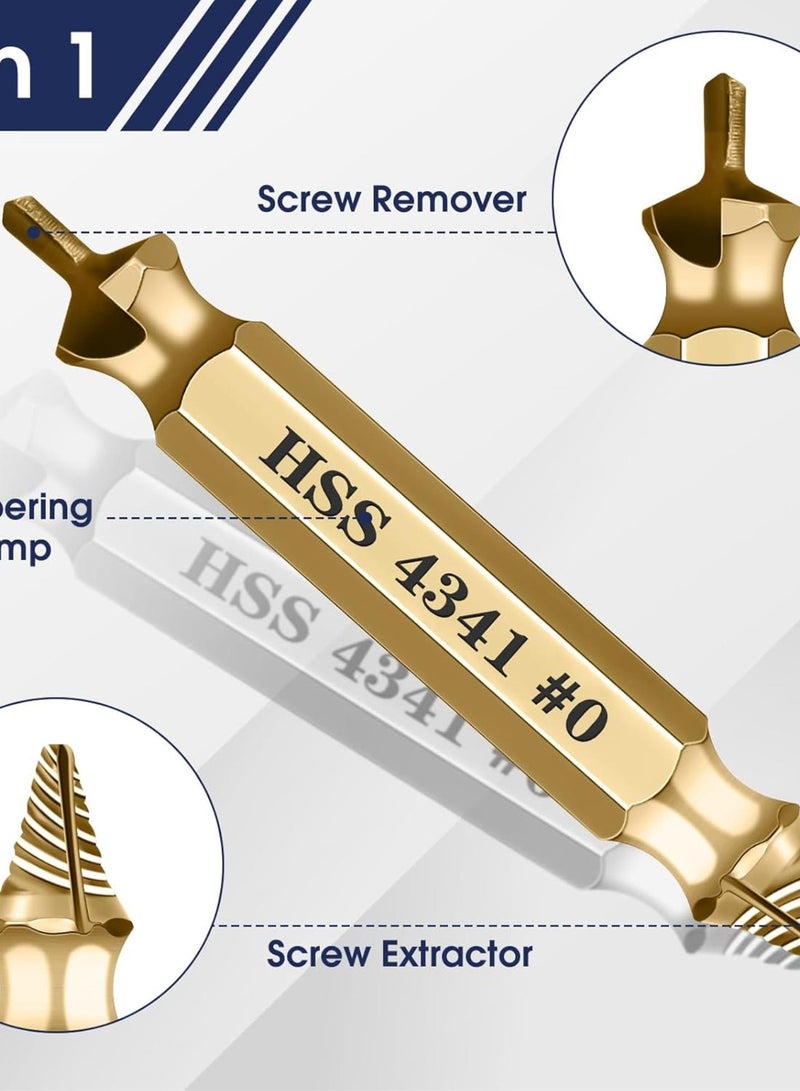 GGOOT Damaged Screw Extractor Kit, 6Pcs HSS Drill Bit Bolt Extractor Set for Removal of Rusty Hardware, DIY Hand Tools Gifts for Men - Image 3