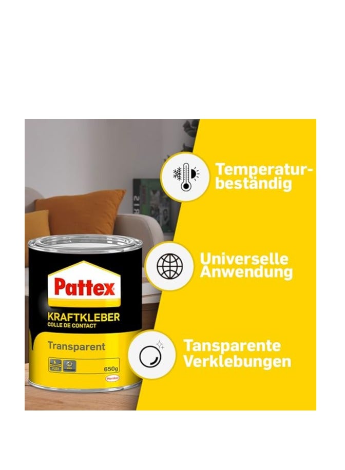 Pattex Pattex Super Strong Clear Seam Adhesive - 650g - Ultra-strong, versatile adhesive for instant and permanent bonding of a wide range of materials - Heat and moisture resistant - Ideal for crafts, home repairs, and industrial projects - Dries clear for professional, invisible results  - Image 3