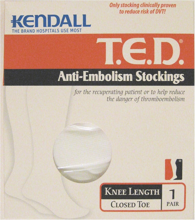 KENDALL TED AntiEmbolism White KneeLength ExtraLarge ExtraLength ClosedToe 1 Pair 944209 - Image 1