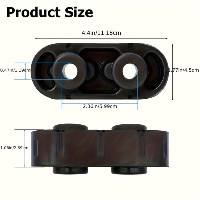 2pcs Heavy Duty Exhaust Muffler Hooks Rubber Insulators With 2 Holes 0 5 Inch Diameter Motorcycle ATV Scooter Exhaust System Easy Installation - Image 2
