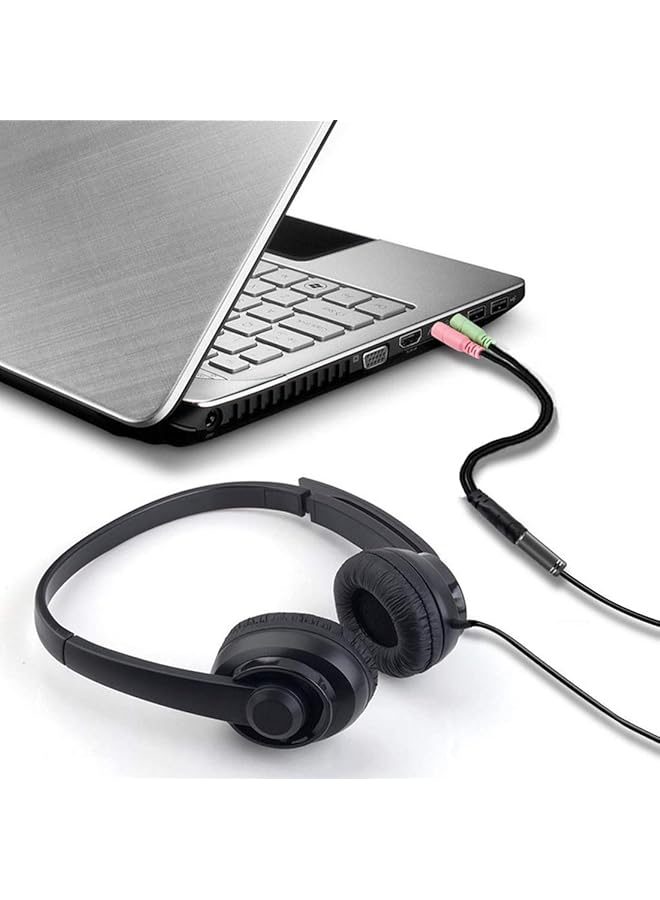 إنفيل كابل موزع سماعة الرأس والميكروفون للكمبيوتر الشخصي، محولات صوتية لمقبس سماعة الرأس 3.5 مم أنثى إلى 2 ذكر مزدوج 3.5 مم للكمبيوتر في وقت واحد، موزع Y - Image 4