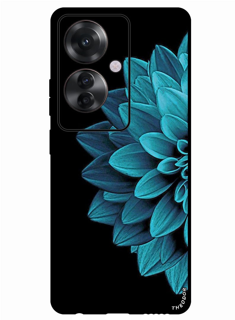 Theodor Protective Case Anti Scratch Shock Proof Bumper Cover For Oppo Reno 11F Blue Flower - Image 1