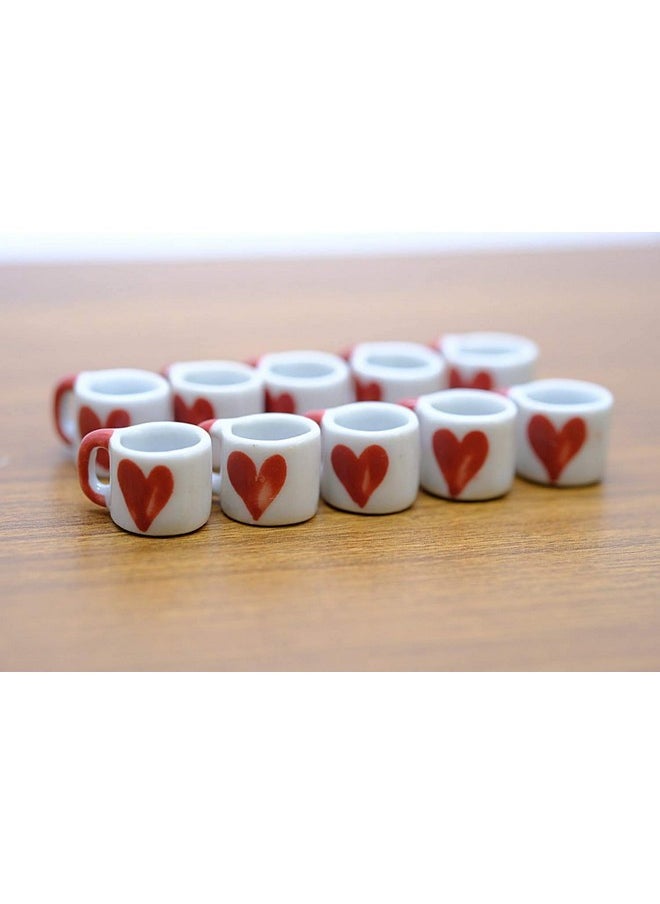 1shopforyou - 10 Pieces Set Of Miniature Coffee Mugs Or Tea Cups Designed For Dollhouses Or Miniature Kitchen. - Image 1