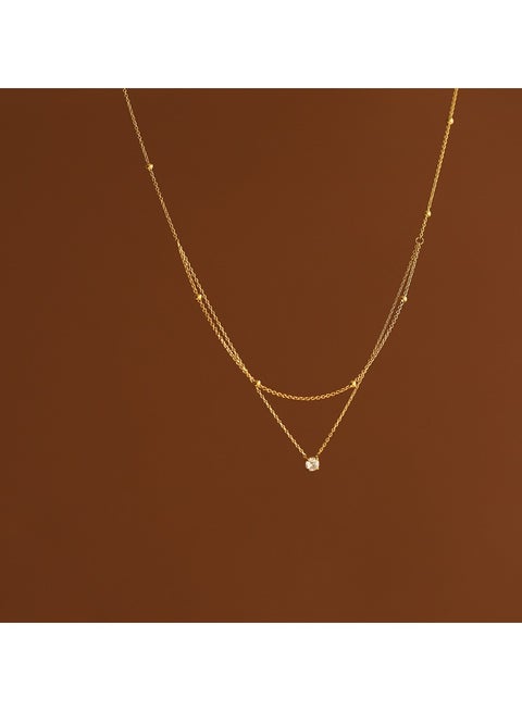 Personalized and versatile titanium steel double-layer layered necklace, women's  necklace,  collarbone chain