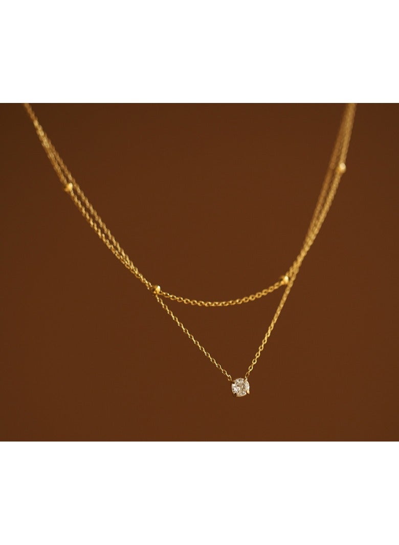 Personalized and versatile titanium steel double-layer layered necklace, women's  necklace,  collarbone chain - Image 2