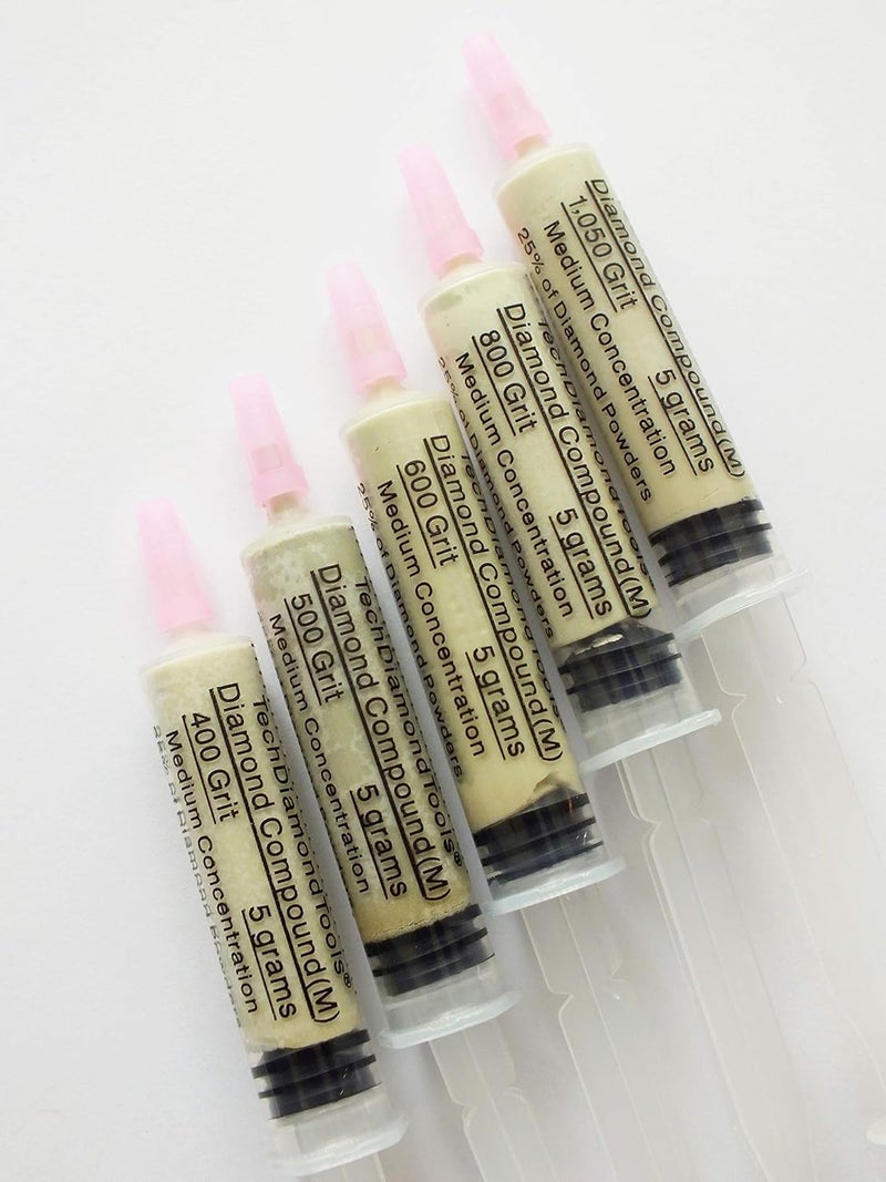 TechDiamondTools Diamond Polishing Compound Kit of 5 Lapping Paste USA Made 400 500 600 800 1050 Grit for Marble Glass Metal Rock Jewelry Resin Silver with 25% of Diamond Powder - Image 5