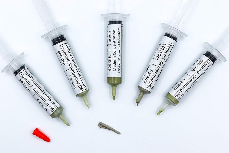 TechDiamondTools Diamond Polishing Compound Kit of 5 Lapping Paste USA Made 400 500 600 800 1050 Grit for Marble Glass Metal Rock Jewelry Resin Silver with 25% of Diamond Powder - Image 4