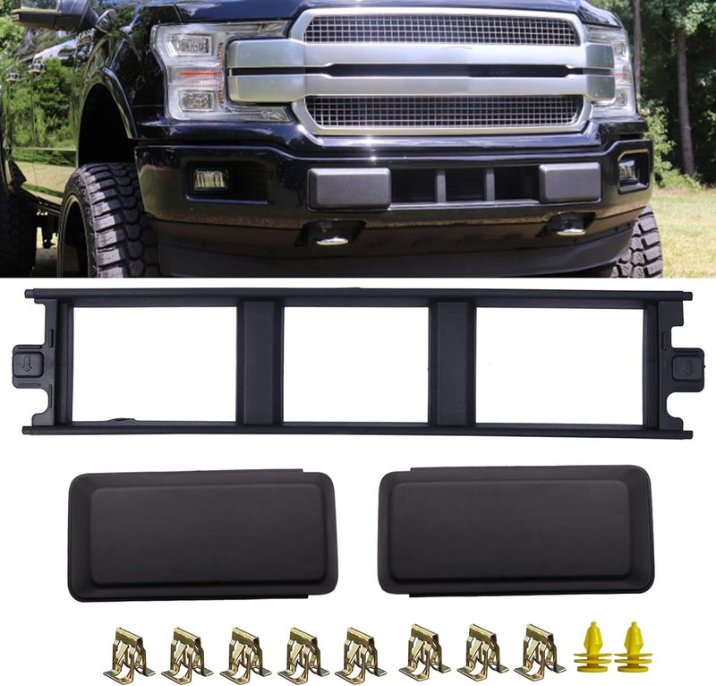 KYYET Front Bumper Guards Pads Inserts End Caps & Lower Center Grille Cover Trim Panel for 2018-2020 Ford F150 - Image 2