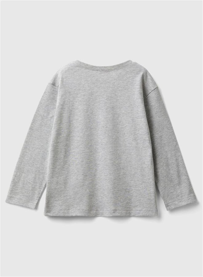 Benetton Boys Printed Long Sleeve T-Shirt - Image 2