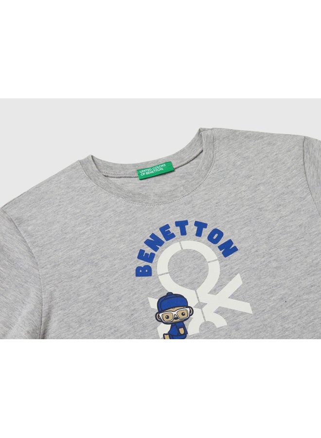 Benetton Boys Printed Long Sleeve T-Shirt - Image 3