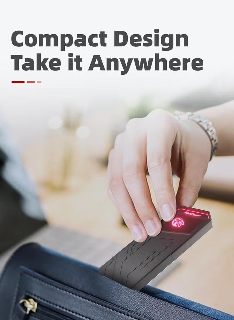 KingSpec Z5 1TB Portable External SSD with RGB Light - up to 2100MB/s, Zinc Alloy Housing, USB 3.2 Gen2x2 Interface, Extreme Solid State Hard Drives, Compatible with Mobile Phone/PS4/Laptop/TV/PC - Image 3