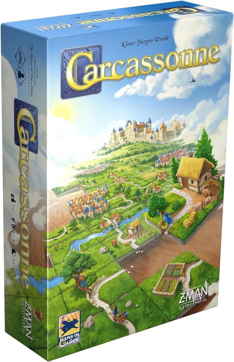 Z-Man Games Asmodee Carcassonne Board Game - Classic Tile-Laying Strategy Game, Family Fun Medieval Adventure for Kids & Adults, Ages 7+, 2-5 Players, 35 Minute Playtime - Image 1