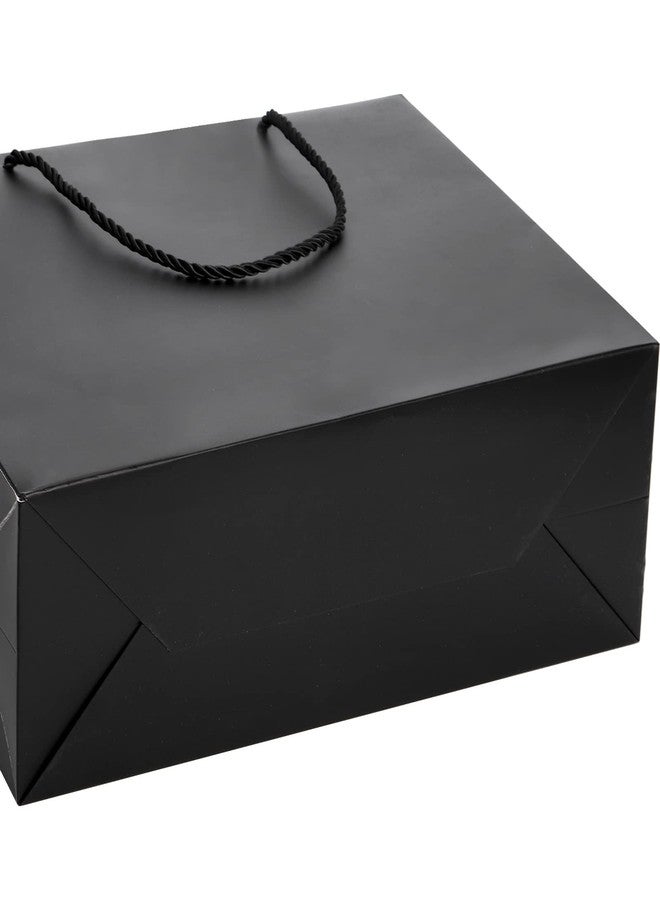 Lyellfe 30 Pack Black Gift Bags, Heavy Duty Kraft Paper Bag with Handle, Luxury Waterproof Shopping Bag, Retail Merchandise Bags for Birthday, Wedding, Christmas, S, M, L - Image 3