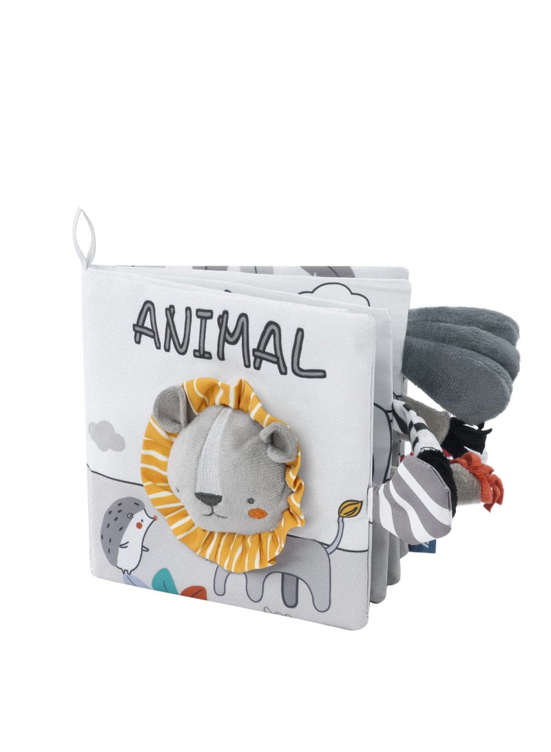 NIBEMINENT Cloth Books, 3D Touch Feel High Contrast Book, Baby Books Toys for 0-12 Months, Soft and Crinkle Infants Toddler Gifts Toy(Lion) - Image 1