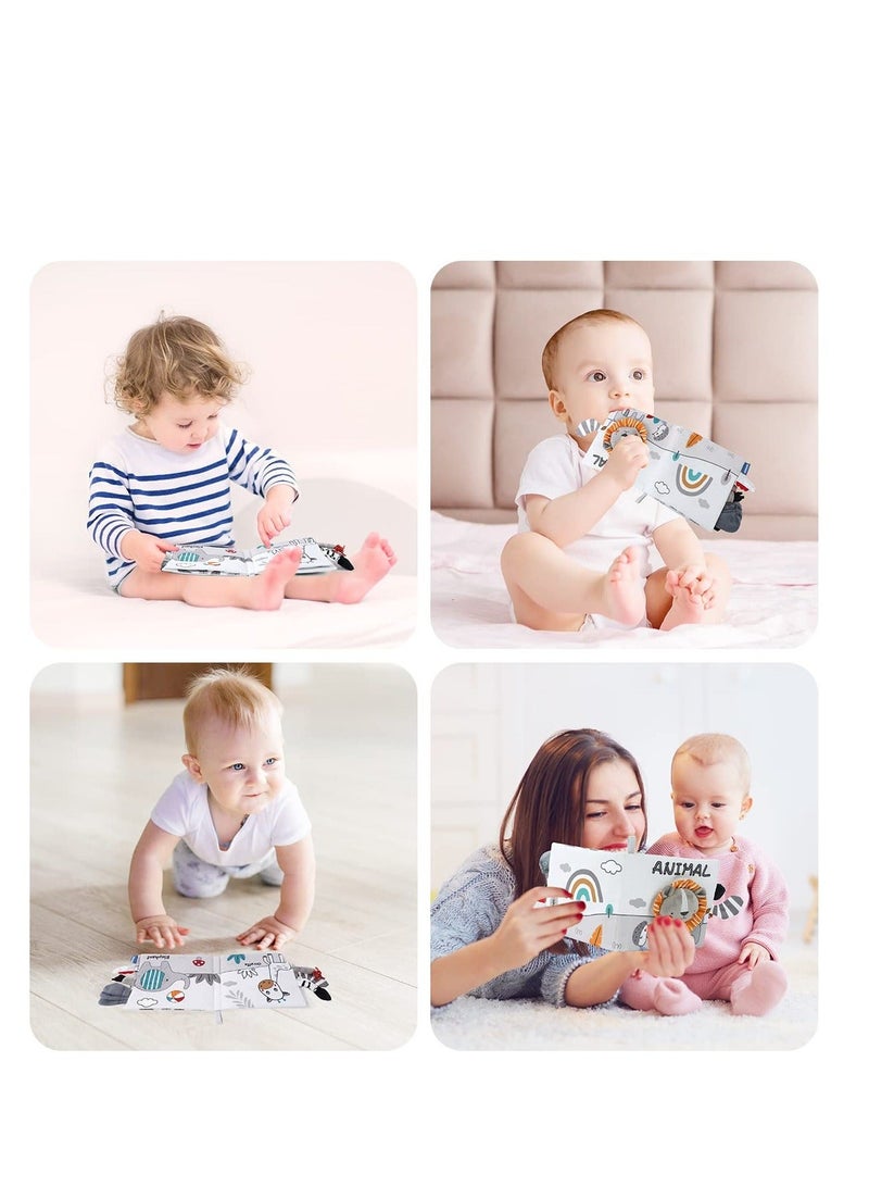 NIBEMINENT Cloth Books, 3D Touch Feel High Contrast Book, Baby Books Toys for 0-12 Months, Soft and Crinkle Infants Toddler Gifts Toy(Lion) - Image 5