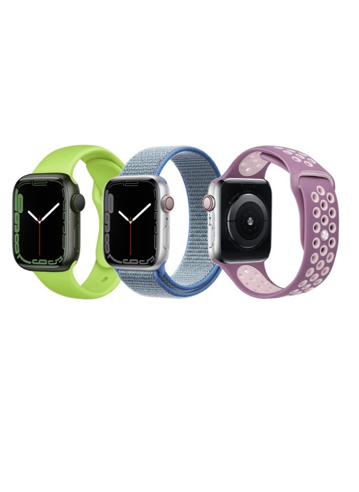 Perfii - 3pcs Apple Watch Strap 42/41/40/38mm Replacement for Apple Watch Series 10/9/8/7/6/5/4/SE - Image 1