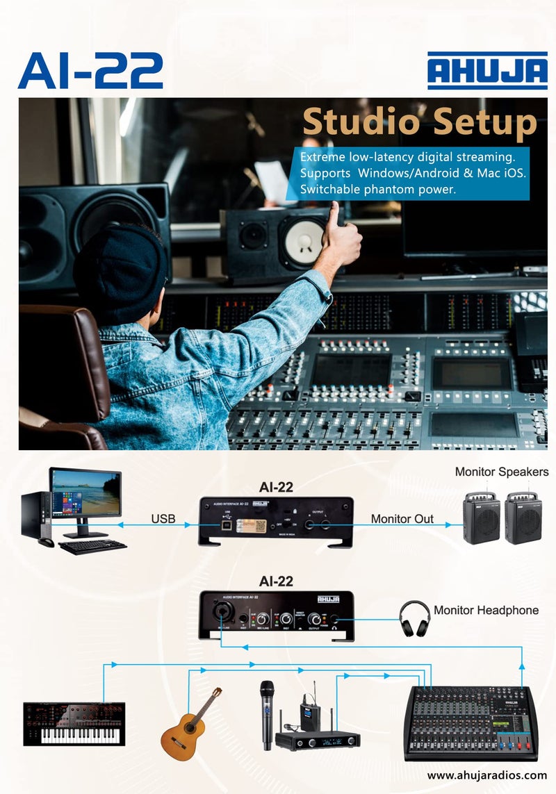 AHUJA AUDIO INTERFACE AI-22 (2 * 2 USB) - Image 4