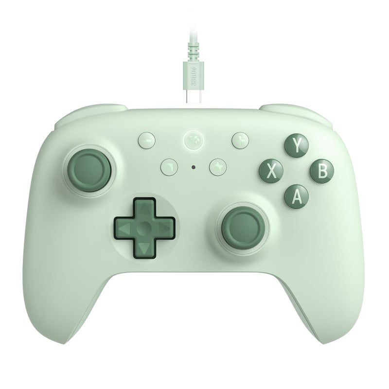 8BitDo Ultimate 2C Wired Controller for Windows PC and Android, with 1000Hz Polling Rate, Hall Effect Joysticks and Hall Triggers, and Remappable L4/R4 Bumpers (Green) - Image 1