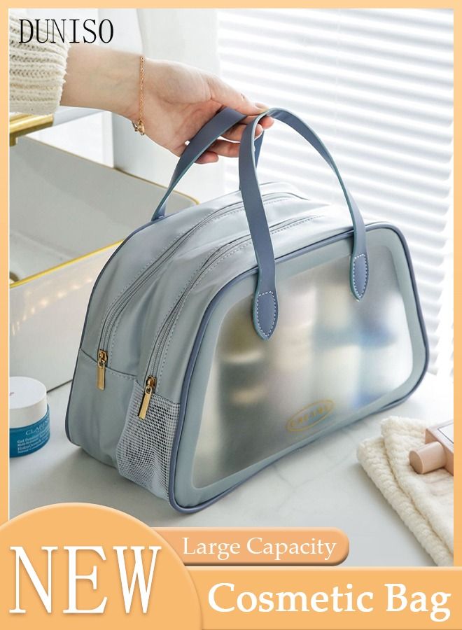 DUNISO Makeup Bag for Women and Men Cosmetic Bag with Wet and Dry Pocket Waterproof Travel Toiletry Bag Storage Organizer Case for Accessories Shampoo Toiletries - Image 1