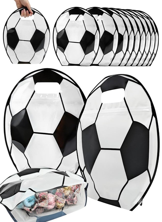 Shintop 30pcs Soccer Snack Bags, Plastic Goodie Bags with Handles Stand-Up Zip Seal Party Favors Pouches for Team Gifts, Game Day Treats, & Celebrations - Image 1