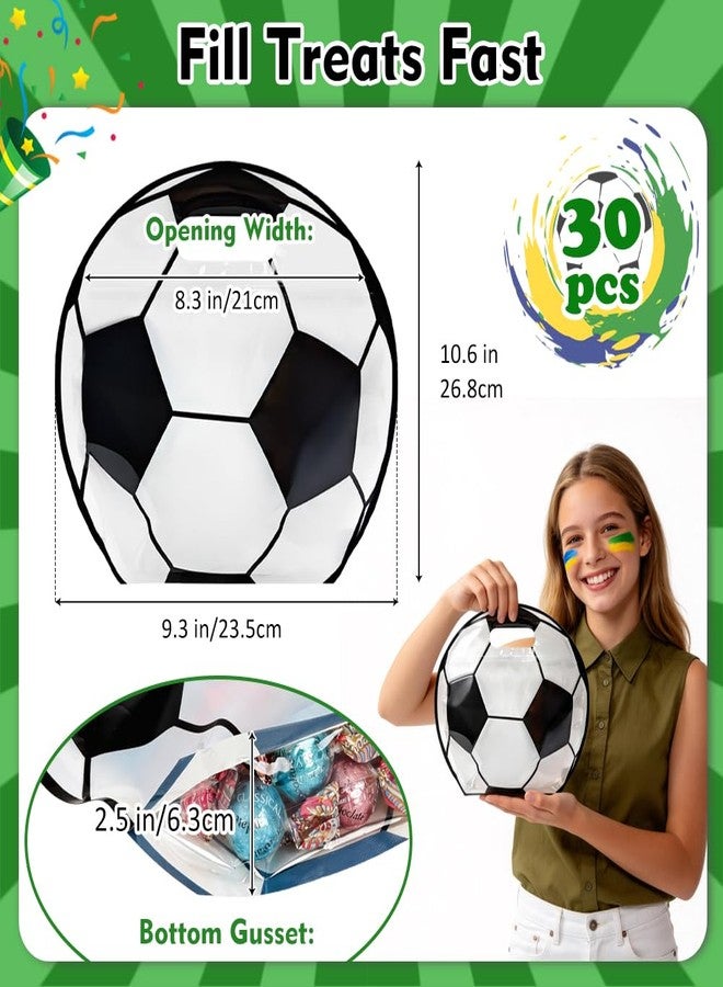 Shintop 30pcs Soccer Snack Bags, Plastic Goodie Bags with Handles Stand-Up Zip Seal Party Favors Pouches for Team Gifts, Game Day Treats, & Celebrations - Image 2