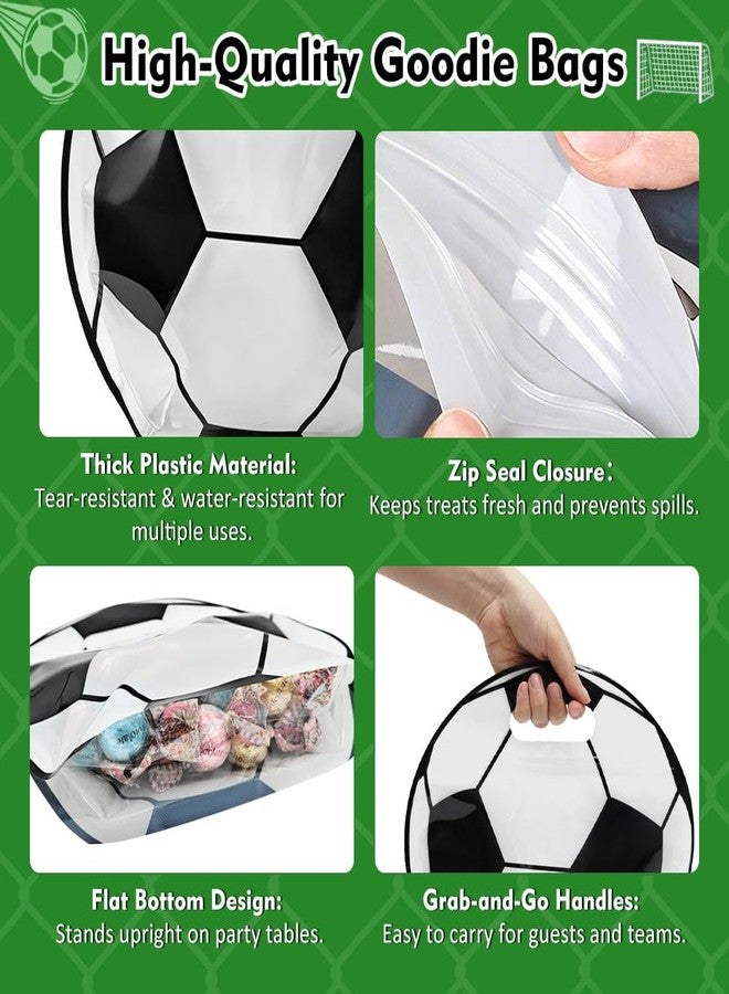 Shintop 30pcs Soccer Snack Bags, Plastic Goodie Bags with Handles Stand-Up Zip Seal Party Favors Pouches for Team Gifts, Game Day Treats, & Celebrations - Image 5
