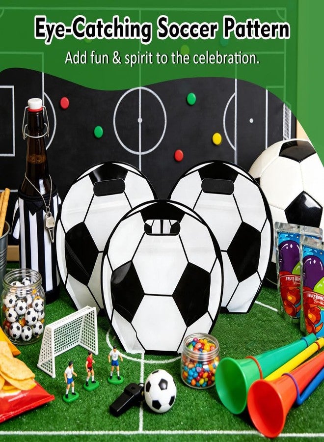 Shintop 30pcs Soccer Snack Bags, Plastic Goodie Bags with Handles Stand-Up Zip Seal Party Favors Pouches for Team Gifts, Game Day Treats, & Celebrations - Image 3
