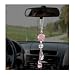 Suvnie Bling Ball and Drops Car Hanging Pendant Crystal Auto Rearview Mirror Ornament for Women Girls Universal Sparkly Vehicle Interior Decor Accessories Pink BallPink Teardrop - Image 2