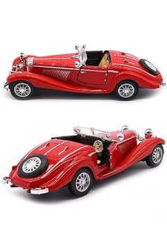 die cast 1:28 Scale Pullback Diecast Metal Antique Classic Model Cars Collectible Toy Gifts (Red,Length 6.5in/16.8cm)  - Image 3