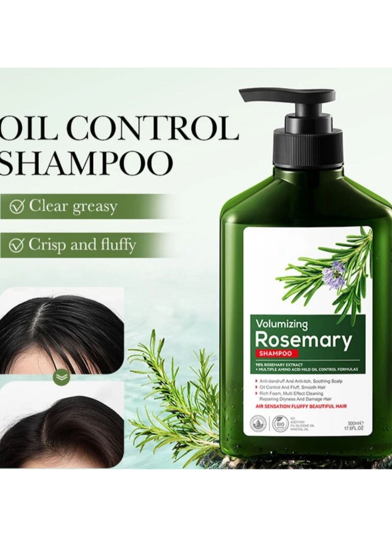 Volumizing Rosemary Shampoo 98% Rosemary Extract +Multiple Amino Acid Mild Oil Control Formulas 500ml
