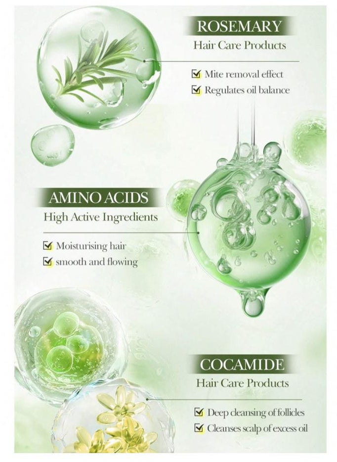 Volumizing Rosemary Shampoo 98% Rosemary Extract +Multiple Amino Acid Mild Oil Control Formulas 500ml