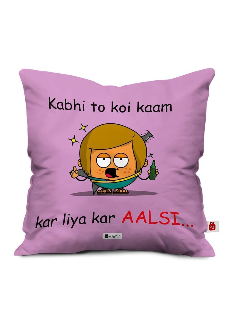 إنديجيفتس غطاء وسادة مطبوع Indigifts مع حشو Aalsi Polysatin 12x12 بوصة وسائد أرجوانية مريحة - Image 1