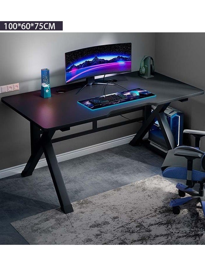 VUCATIN Computer Desk Standing Gaming Desk Extra Large Home Office Desk Modern Writing Table for Home Office (Black Gaming Table 100*60*75CM) - Image 1