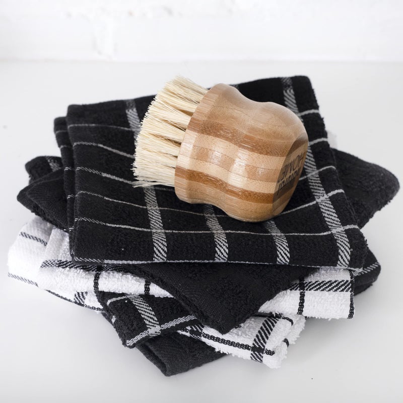 Ritz Premium Dish Cloths Highly Absorbent  Super Soft  Long-Lasting  100% Cotton Terry Dish Towels  Drying Kitchen Cleaning Cloths  Hand Towels  Tea Towels  6-Pack  12""x12""  Black - Image 4