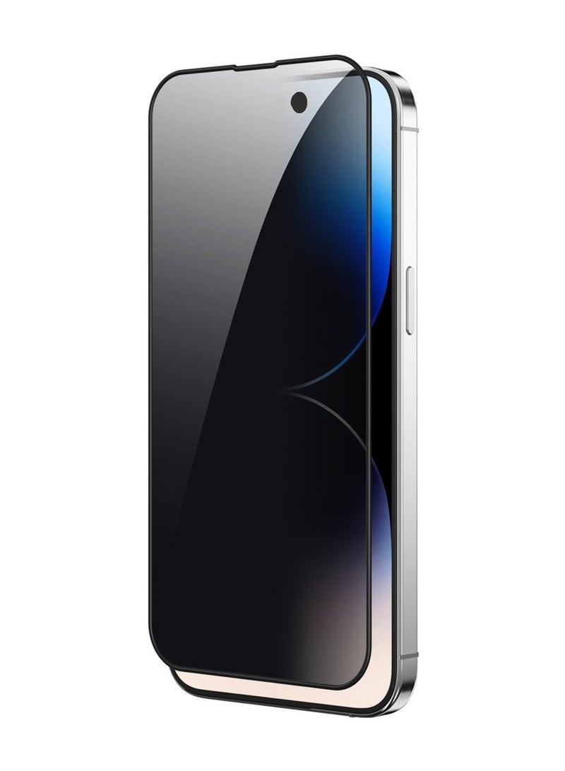 Green Lion 3D Silicone Plus Advanced Privacy Edge Glass for iPhone 15 Pro Max - Black - Image 2