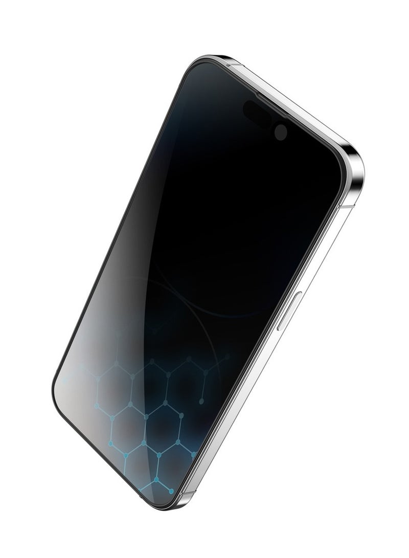 Green Lion 3D Silicone Plus Advanced Privacy Edge Glass for iPhone 15 Pro Max - Black - Image 3