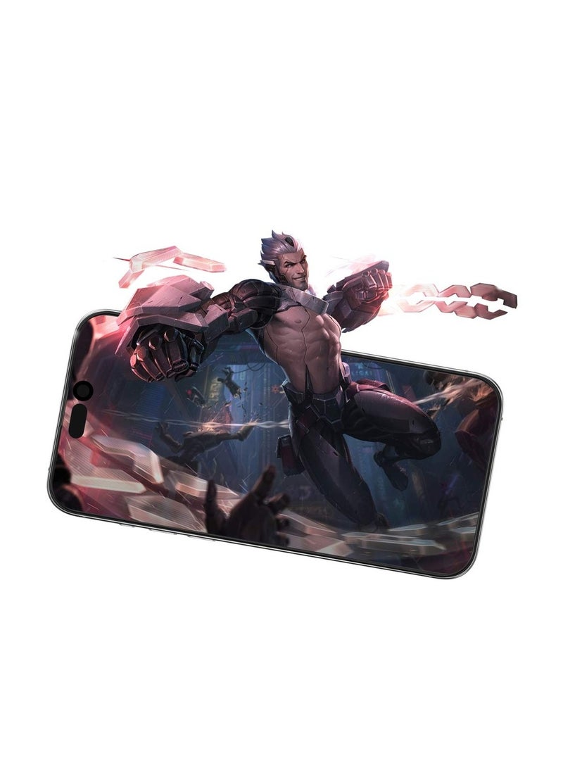 Green Lion 3D Silicone Plus Advanced Privacy Edge Glass for iPhone 15 Pro Max - Black - Image 5