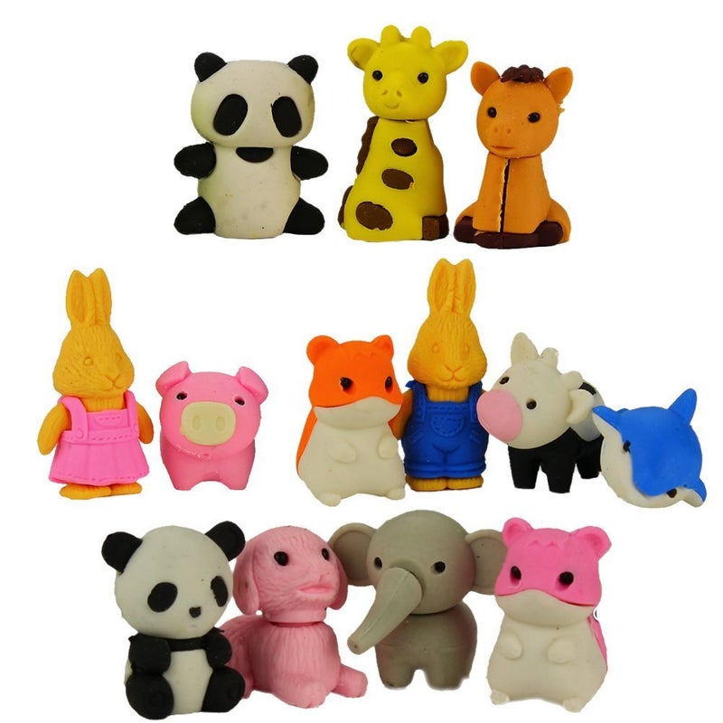 Iwako Japanese Puzzle Take Apart Erasers Zoo Animals Set of 7 - Image 2