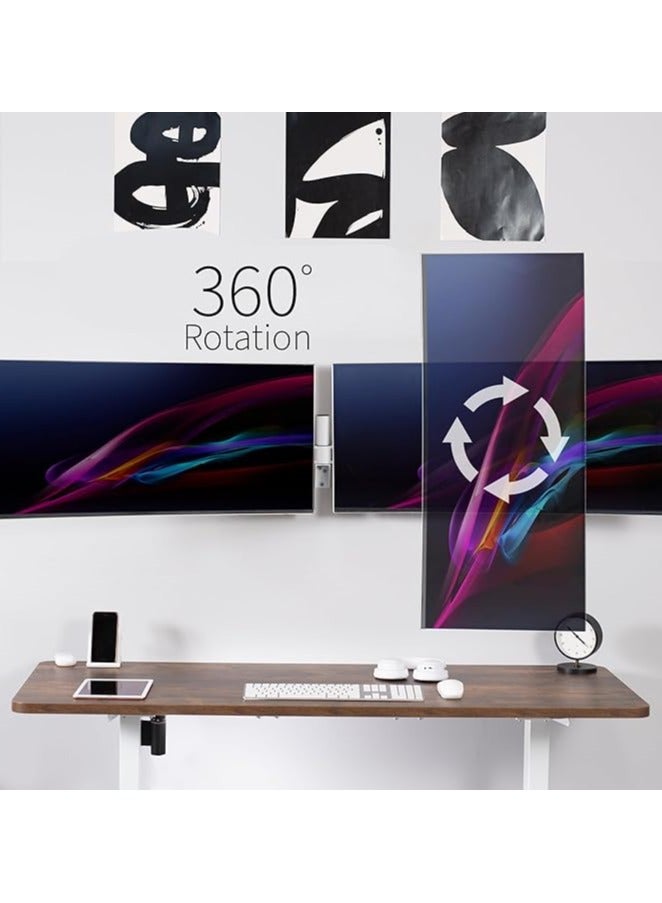 erorex Dual Ultra Wide LCD LED 27 to 38 inch Monitor Wall Mount, Heavy Duty, Telescoping Arms, Flush Wall Setup, Fits 2 Screens, White, MOUNT-TS38W - Image 4