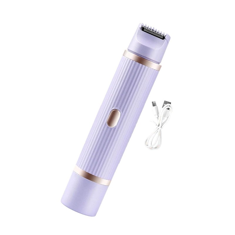 Bikini Trimmer for Women Facial Hair Remover Double Heads Portable Easy Cleaning Electric for Women for Chin Underarm, Violet - Image 1