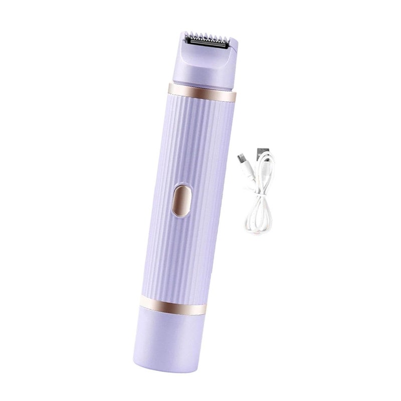 Bikini Trimmer for Women Facial Hair Remover Double Heads Portable Easy Cleaning Electric for Women for Chin Underarm, Violet - Image 4