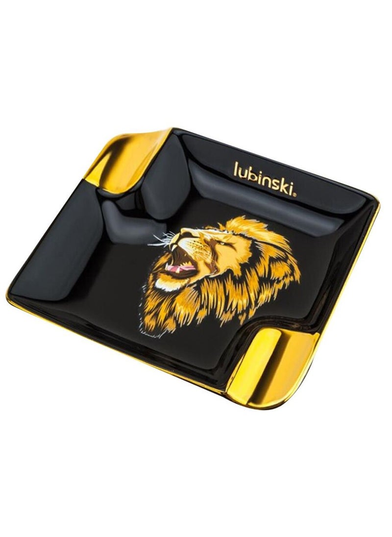 Lion Black Porcelain Cigar Ashtray – Black & Gold Ceramic, Holds 2 Cigars, Elegant Design - pzsku/ZFA1D282FF806D2D93A16Z/45/_/1733476489/93b9c4cb-1dfe-4ec3-8bd1-ad3b42205beb