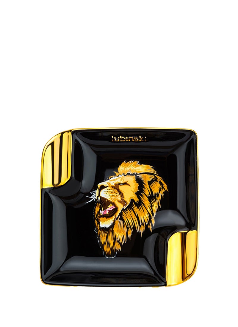 Lion Black Porcelain Cigar Ashtray – Black & Gold Ceramic, Holds 2 Cigars, Elegant Design - pzsku/ZFA1D282FF806D2D93A16Z/45/_/1733476498/a37b8477-fb37-40a8-9966-2dfc362f4a95