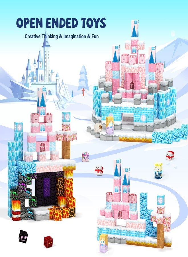 Titoclar 150 PCS Princess Castle Magnetic Blocks, Easter Gifts for Kids 3 4 5 6 7 Year Old - Ice & Fire Magnetic Tiles for Toddlers, Idea Birthday Gift Travel Toys for Ages 3-5 4-8 Boys and Girls. - Image 3