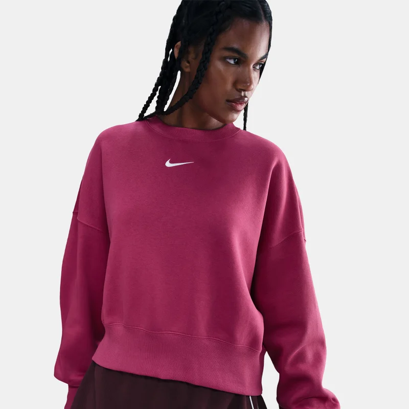 Nike Pink Women's Sportswear Phoenix Fleece Sweatshirt for Women | Best Price UAE