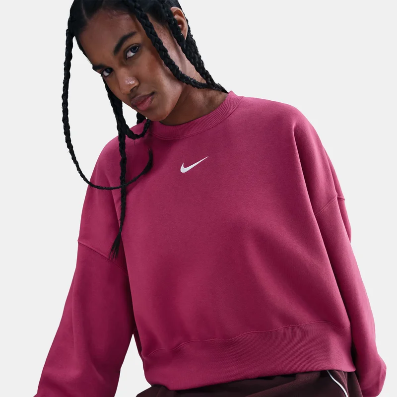 Nike Pink Women's Sportswear Phoenix Fleece Sweatshirt for Women | Best Price UAE