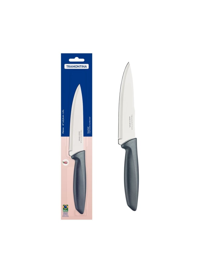 TRAMONTINA TRAMONTINA Plenus Chef Knife – 6-Inch Stainless Steel Blade – Gray Handle – Sharp, Ergonomic & Versatile for All Cooking Needs  - Image 2