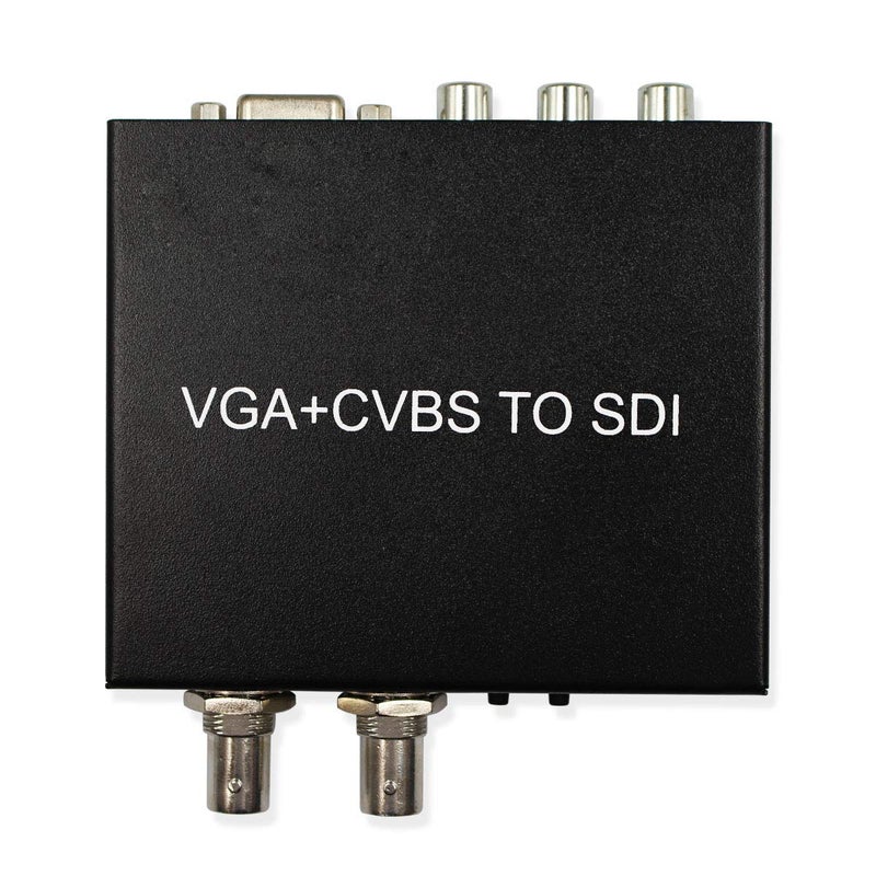 HDSUNWSTD VGACVBS to SDI ConverterVGA AVRL Audio to SDHD3G SDI Box BroadcasTwo sdi Out Port with us Power Adapter