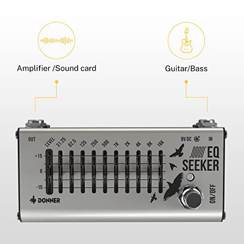 Donner EQ Pedal, 10 Band Equalizer Pedal, EQ Seeker for Guitar and Bass True Bypass - Image 3