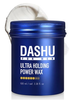 Dashu DASHU Ultra Holding Power Men Hair Wax Strong Hold | Long Lasting & Easy to Wash Edge Control Hair Styling Wax w/Collagen & Argan Oil 3.38 fl oz  - Image 1